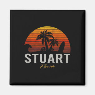 Stuart Florida Retro Surfer Vintage Beach Magnet