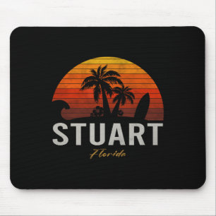 Stuart Florida Retro Surfer Vintage Beach Mouse Mat