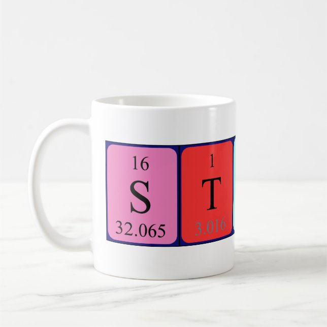 Stuart periodic table name mug (Left)