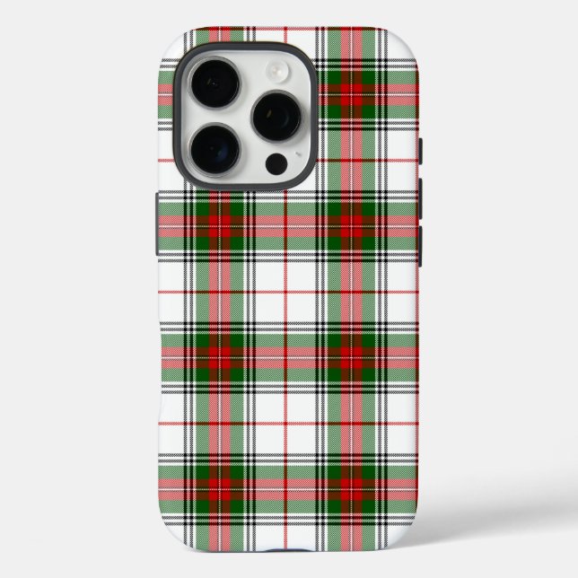 Stuart / Stewart tartan white red green plaid Case-Mate iPhone Case (Back)