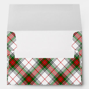 Stuart / Stewart tartan white red green plaid Envelopes