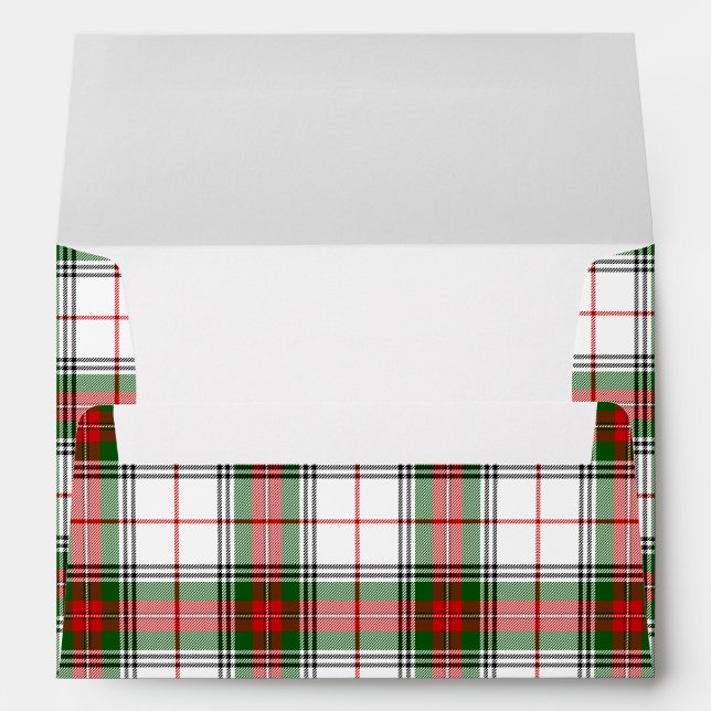 Stuart / Stewart tartan white red green plaid Envelopes (Back (Bottom))