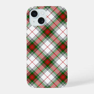 Stuart / Stewart tartan white red green plaid iPhone 15 Case