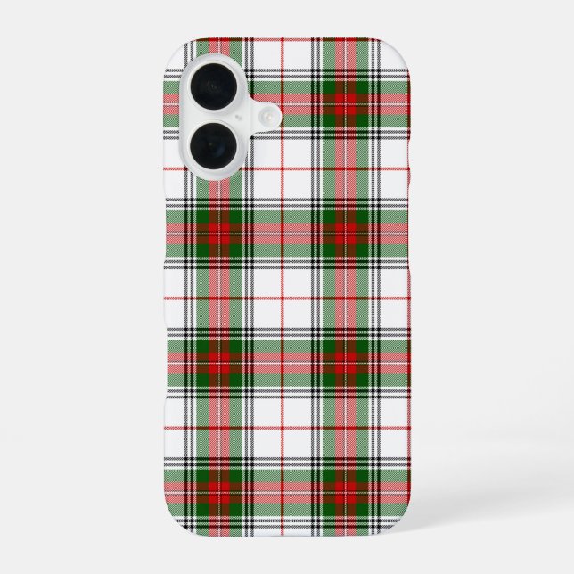 Stuart / Stewart tartan white red green plaid iPhone 16 Case (Back)