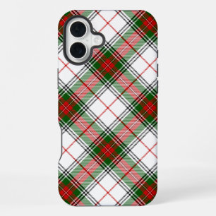 Stuart / Stewart tartan white red green plaid iPhone 16 Plus Case