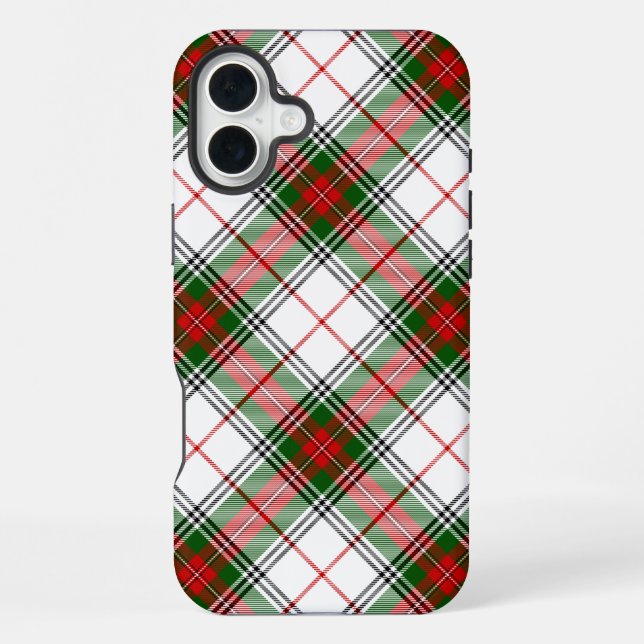 Stuart / Stewart tartan white red green plaid iPhone Case (Back)