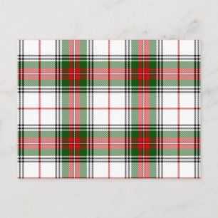Stuart / Stewart tartan white red green plaid Postcard