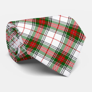 Stuart / Stewart tartan white red green plaid Tie