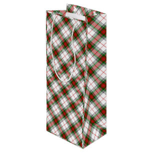 Stuart / Stewart tartan white red green plaid Wine Gift Bag