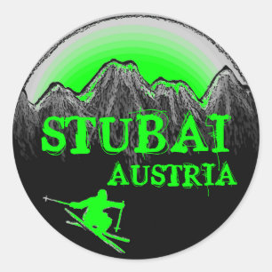 Stubai Austria green ski stickers