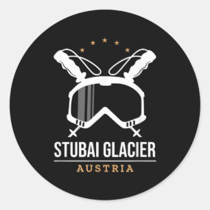 Stubai glacier austria ski resort vintage skiing  classic round sticker