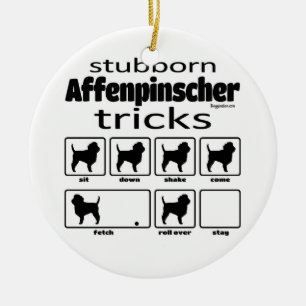 Stubborn Affenpinscher Tricks Ceramic Tree Decoration
