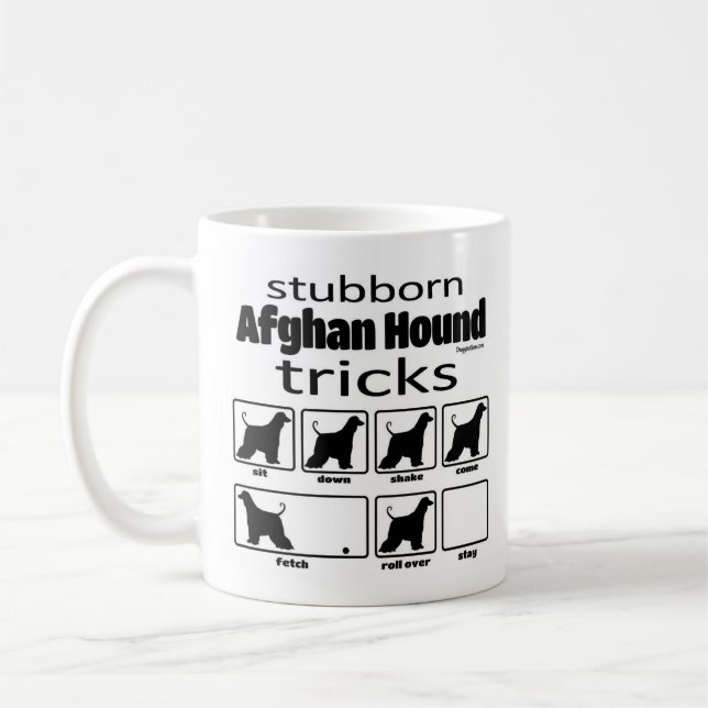 Stubborn Afghan Hound Tricks Coffee Mug (Left)
