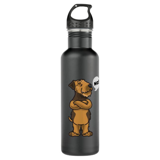 Stubborn Airedale Terrier Dog 710 Ml Water Bottle (Front)
