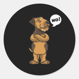 Stubborn Airedale Terrier Dog Classic Round Sticker