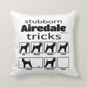 Stubborn Airedale Terrier Tricks Cushion
