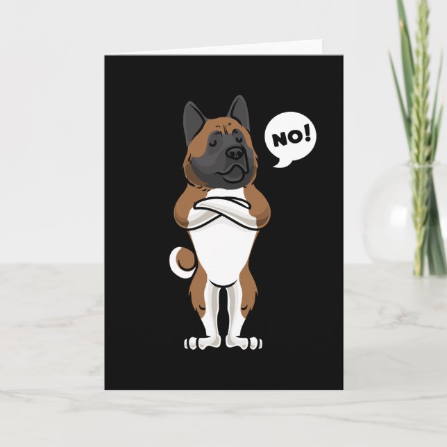 Stubborn American Akita Card (Front)