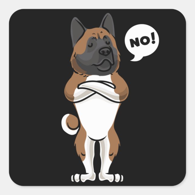 Stubborn American Akita Square Sticker (Front)