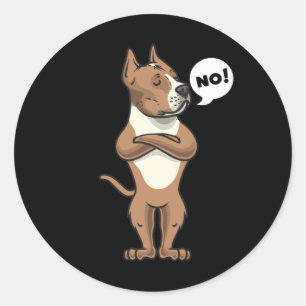 Stubborn American Staffordshire Terrier Dog Classic Round Sticker