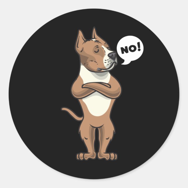 Stubborn American Staffordshire Terrier Dog Classic Round Sticker (Front)
