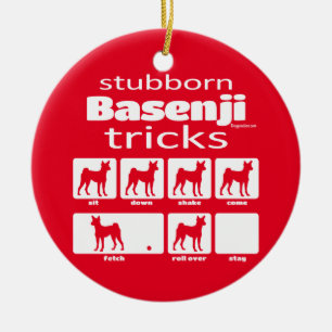 Stubborn Basenji Tricks Ceramic Tree Decoration