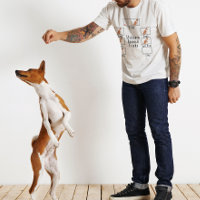 Stubborn Basenji Tricks Humor Funny Dog Red
