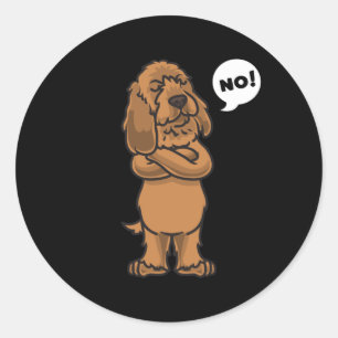 Stubborn Basset fauve de Bretagne Dog funny Classic Round Sticker