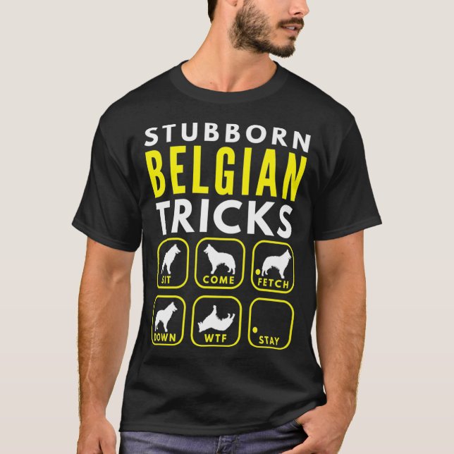 Stubborn Belgian Tricks - Dog Training Premium T-Shirt (Front)
