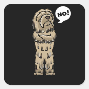 Stubborn Bergamasco Shepherd Dog Square Sticker