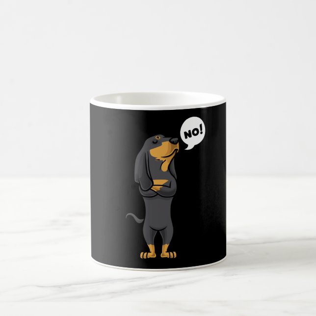 Stubborn Black and Tan Coonhound Dog Coffee Mug (Center)