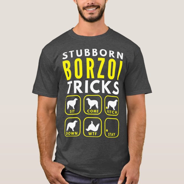 Stubborn Borzoi Tricks - Dog Training Premium T-Shirt (Front)