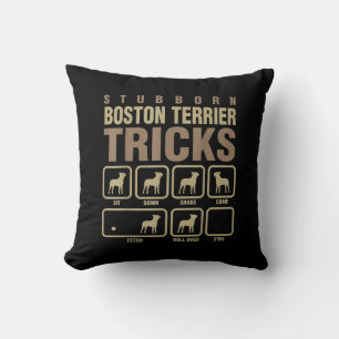 Stubborn Boston Terrier Tricks Dog Lover T-Shirt Cushion