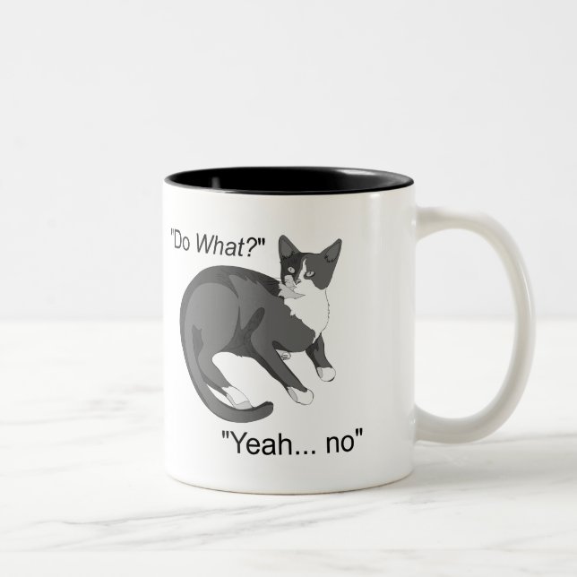 Stubborn Cat Two-Tone Coffee Mug (Right)