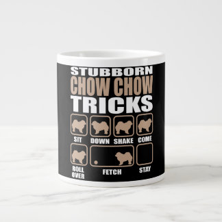 Stubborn Chow Chow Tricks design Large Coffee Mug