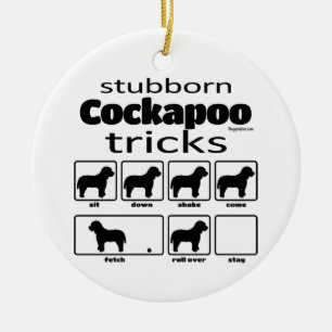 Stubborn Cockapoo Tricks Ceramic Tree Decoration