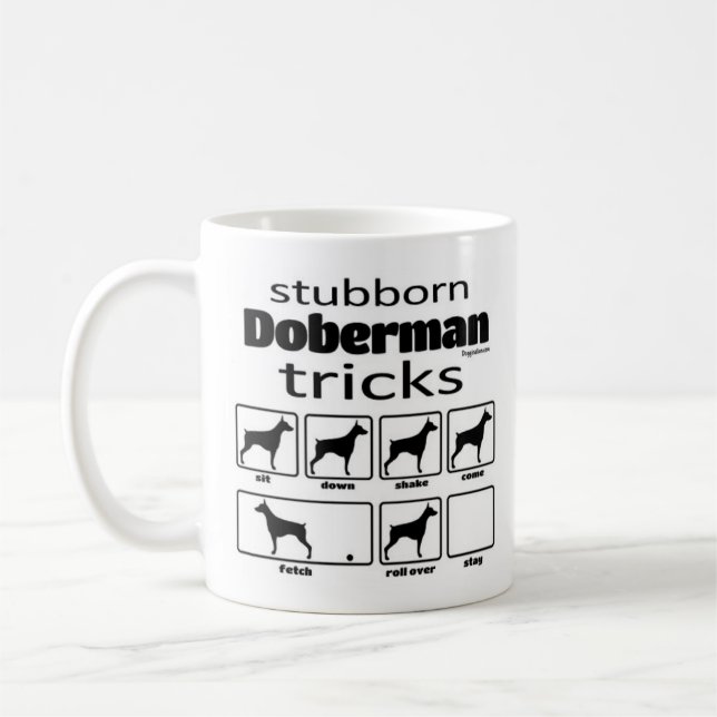 Stubborn Doberman Tricks Coffee Mug (Left)