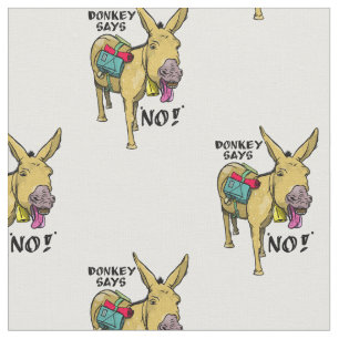 Stubborn donkey Funny mule Fabric