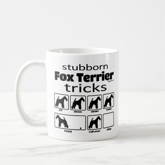 Stubborn Fox Terrier Tricks Coffee Mug (Left)