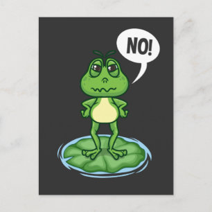 Stubborn Frog Catcher Amphibian Lake Humour Postcard