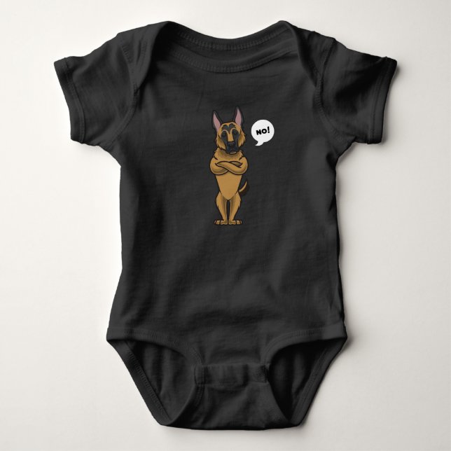 Stubborn german shepherd funny baby bodysuit (Front)