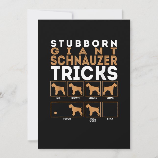 Stubborn Giant Schnauzer Dog Tricks Graphic Announcement (Front)