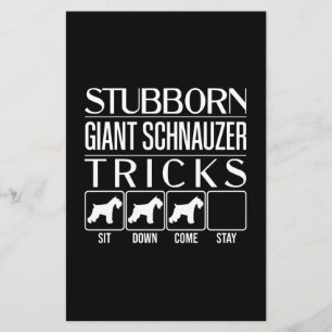 Stubborn Giant Schnauzer Tricks, Funny Giant Schna Stationery