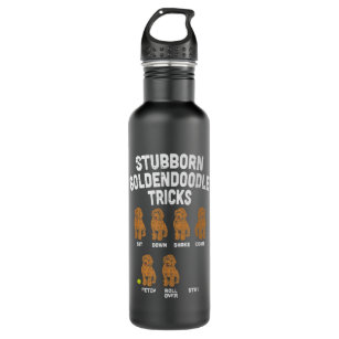 Stubborn Goldendoodle Tricks Funny Dog Trainer Mum 710 Ml Water Bottle