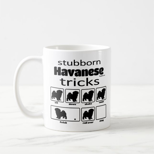 Stubborn Havanese Tricks Coffee Mug (Left)