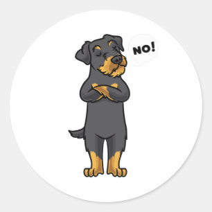 Stubborn Jagdterrier Dog funny Classic Round Sticker