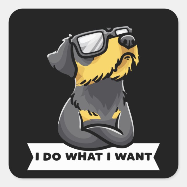 Stubborn Jagdterrier Dog funny Square Sticker (Front)