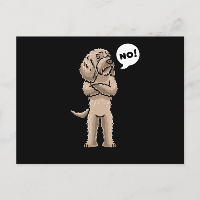 Stubborn Labradoodle Dog Postcard (Front)