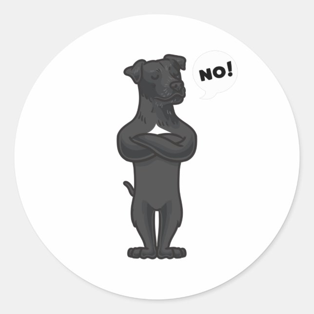 Stubborn Patterdale Terrier Dog funny Classic Round Sticker (Front)