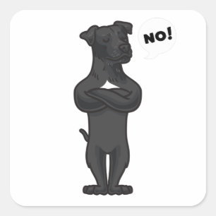 Stubborn Patterdale Terrier Dog funny Square Sticker