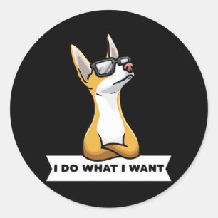 Stubborn Podenco dog Classic Round Sticker